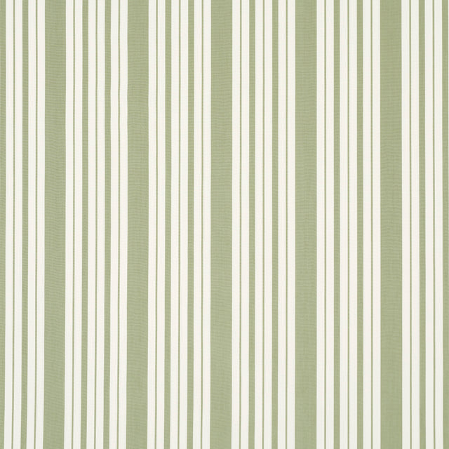 Schumacher Markie Stripe Leaf Green Fabric - Eade's Wallpaper