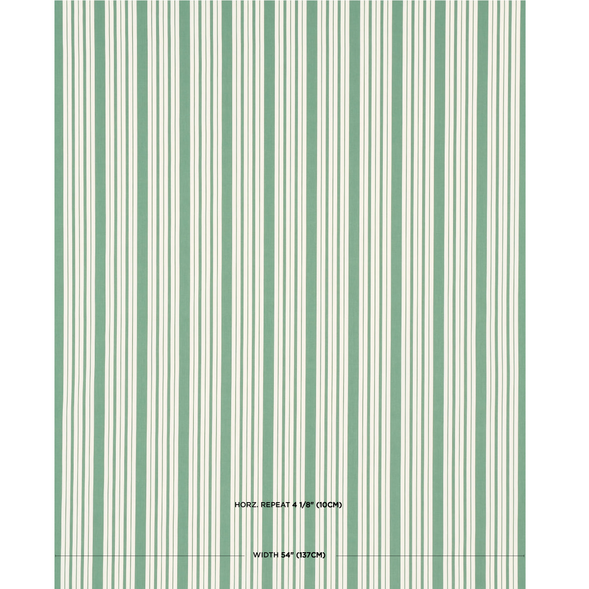 Schumacher Markie Stripe Emerald Fabric - Eade's Wallpaper