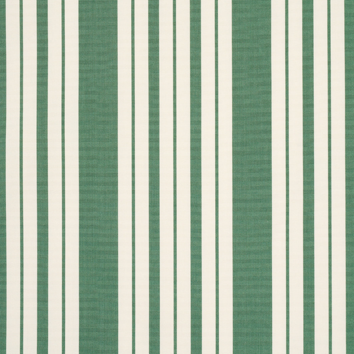 Schumacher Markie Stripe Emerald Fabric - Eade's Wallpaper