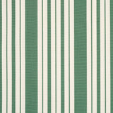 Schumacher Markie Stripe Emerald Fabric - Eade's Wallpaper