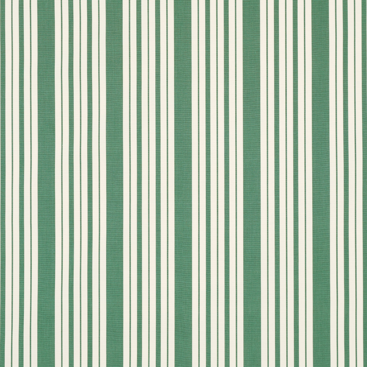 Schumacher Markie Stripe Emerald Fabric - Eade's Wallpaper