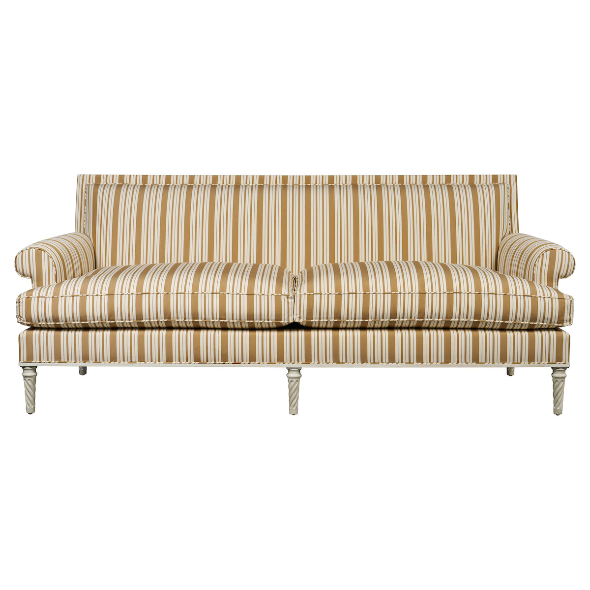 Schumacher Markie Stripe Neutral Fabric - Eade's Wallpaper