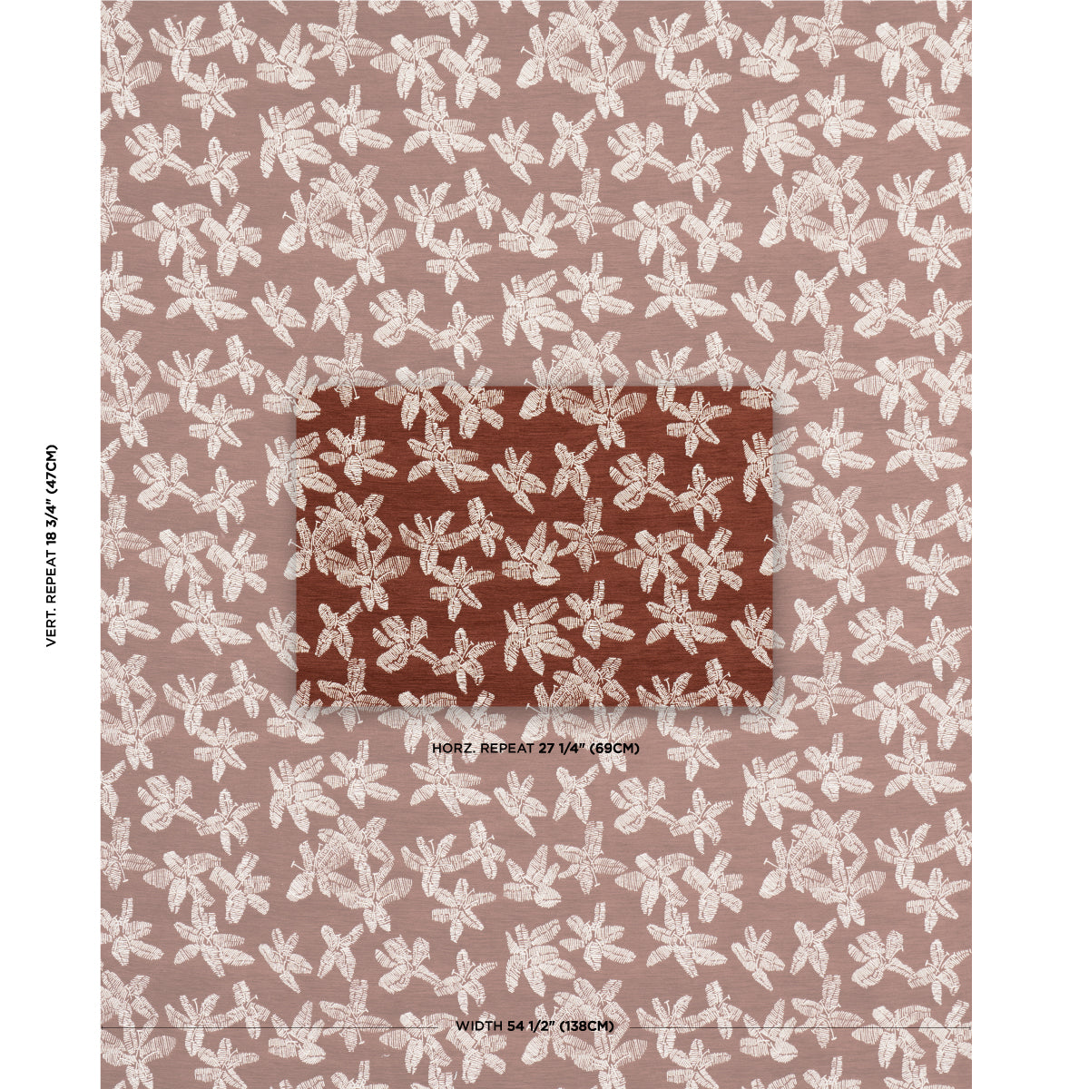 Schumacher Hibiscus Teak Fabric
