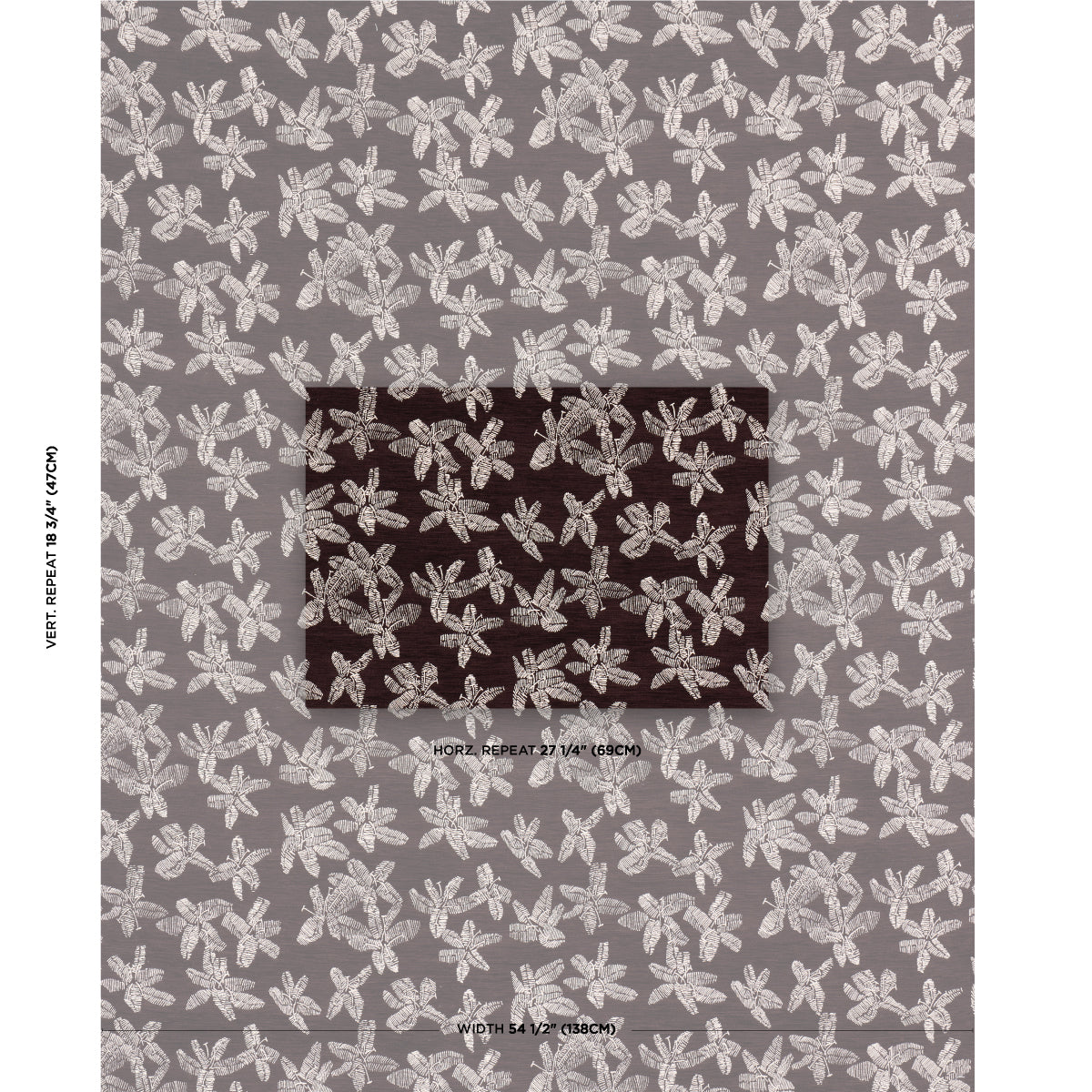Schumacher Hibiscus Plum Fabric