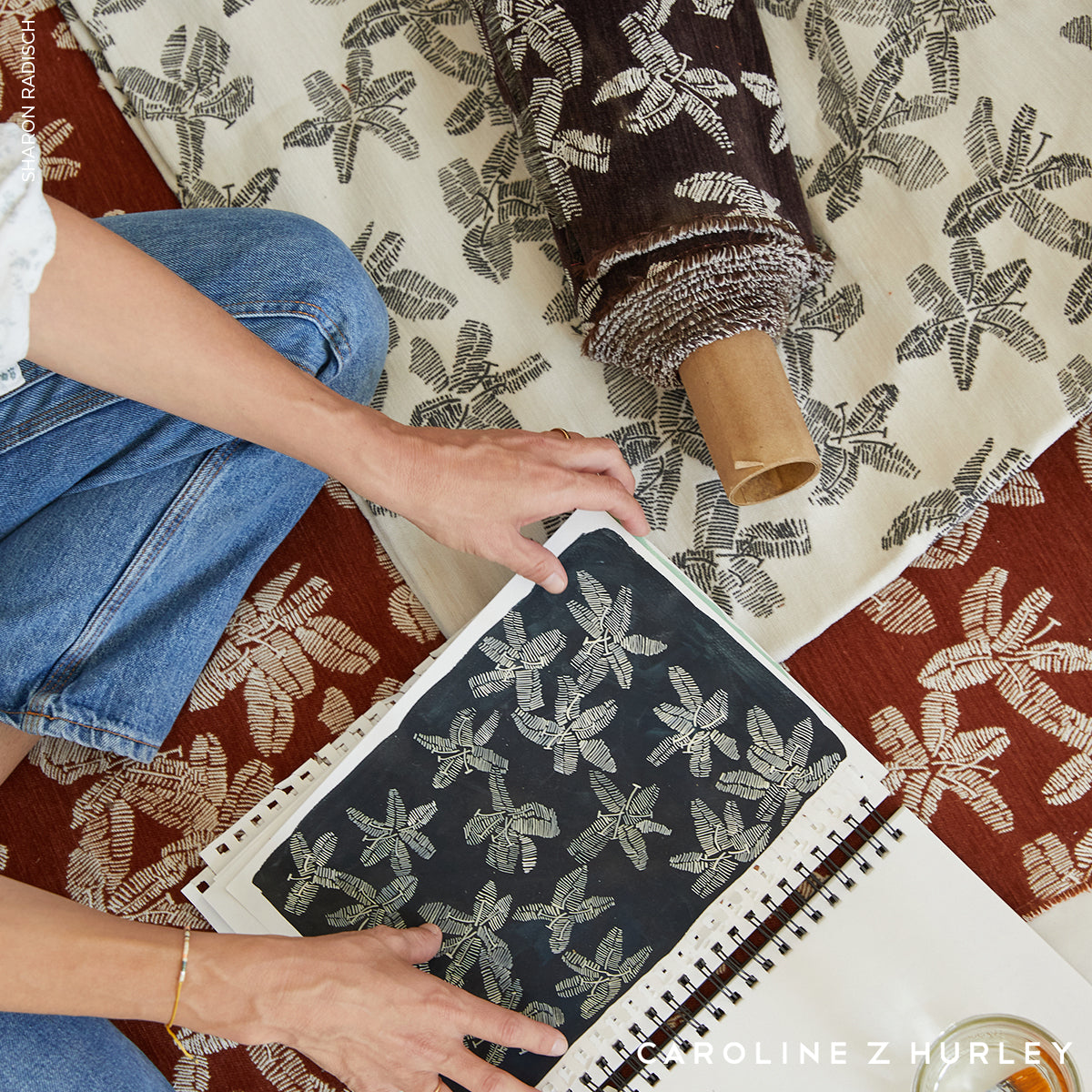 Schumacher Hibiscus Plum Fabric