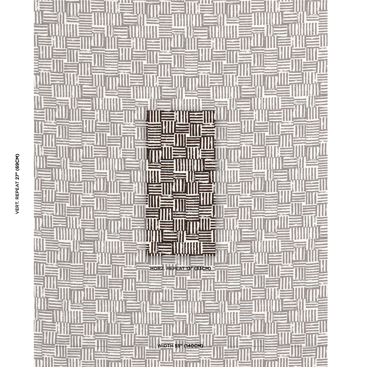 Schumacher Patchwork Cacao Fabric - Eade's Wallpaper