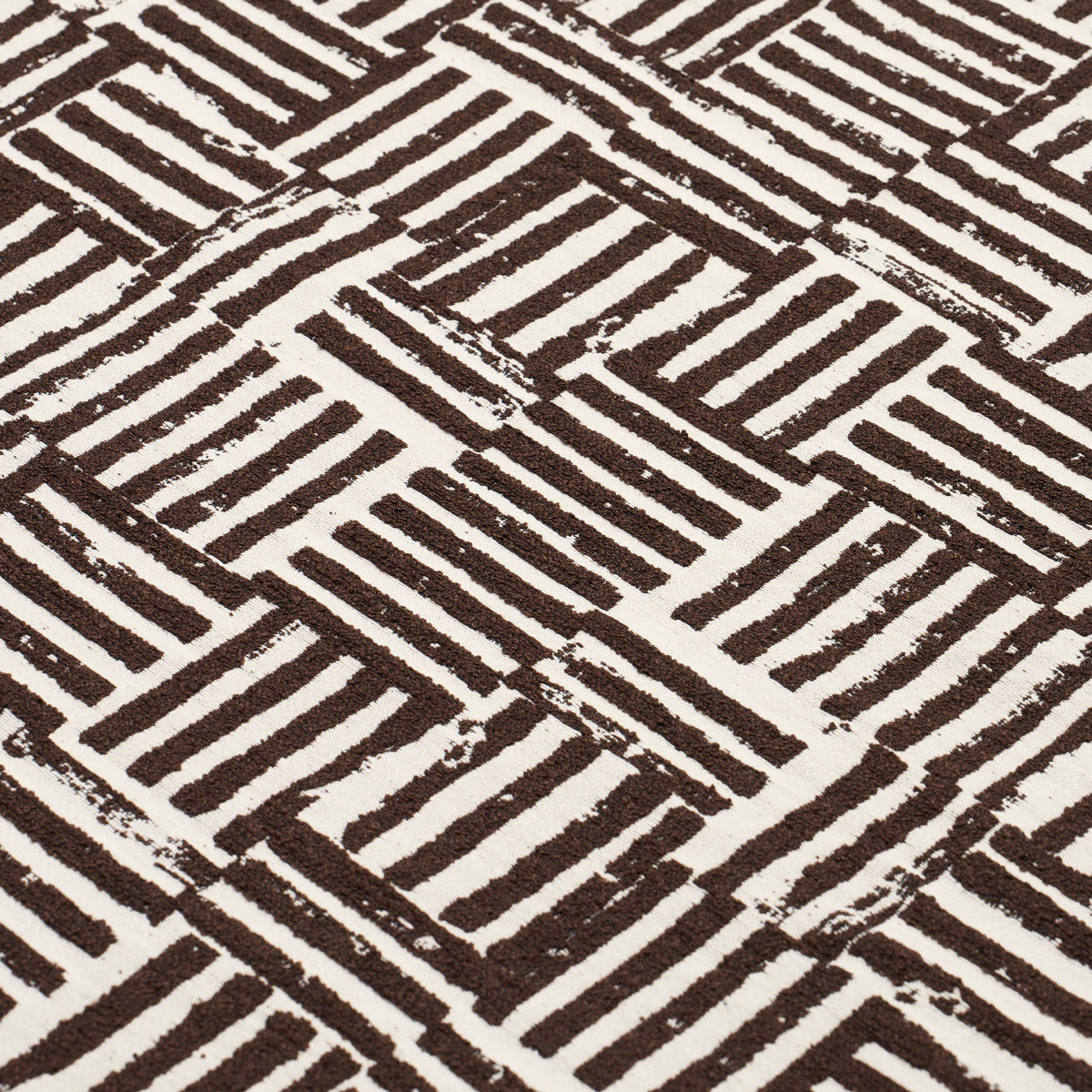 Schumacher Patchwork Cacao Fabric - Eade's Wallpaper