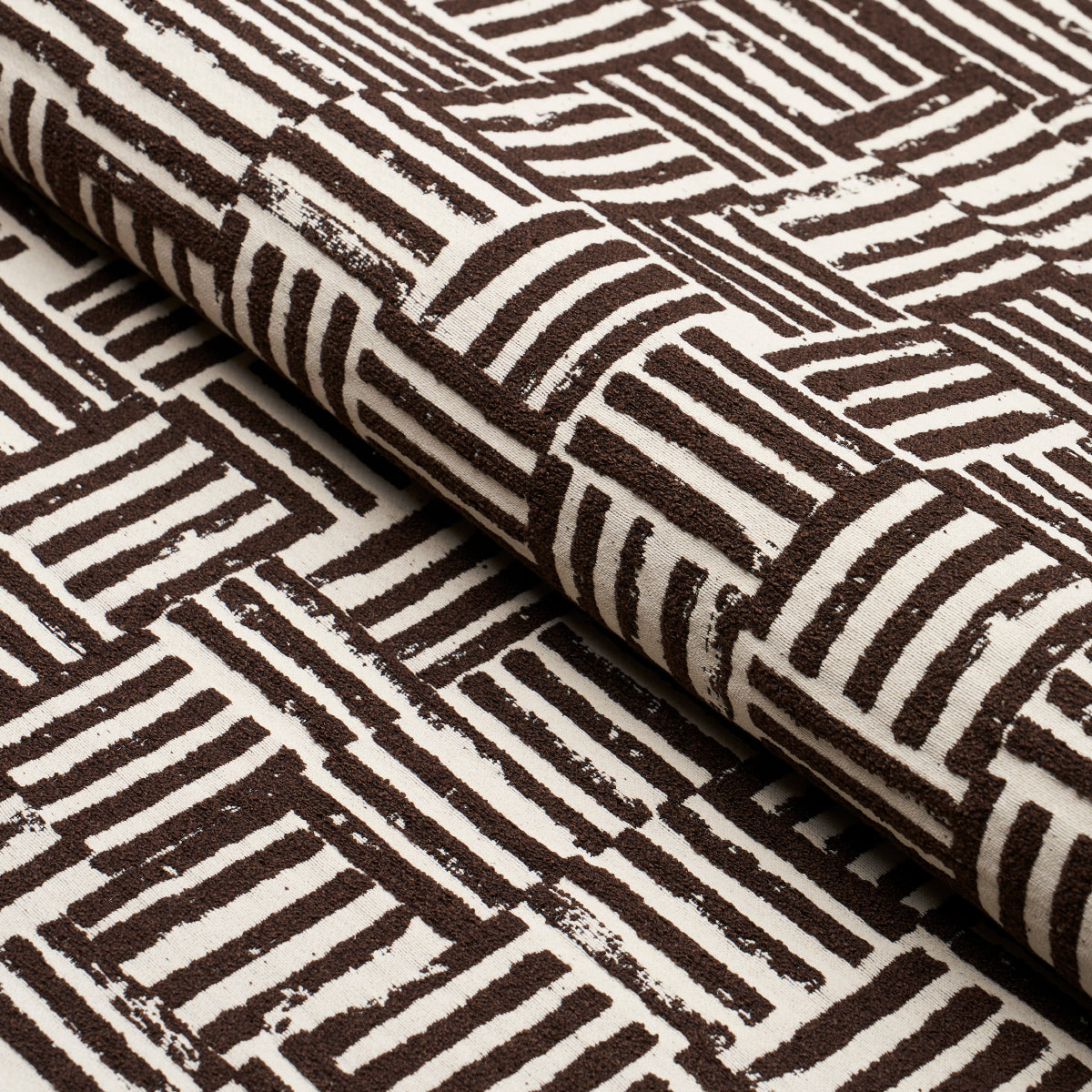 Schumacher Patchwork Cacao Fabric - Eade's Wallpaper