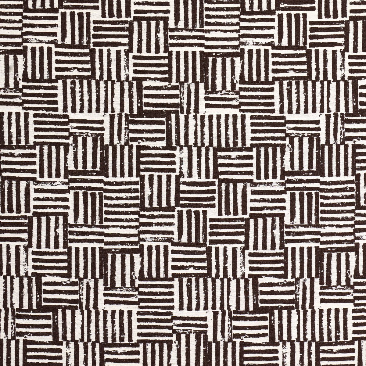 Schumacher Patchwork Cacao Fabric - Eade's Wallpaper