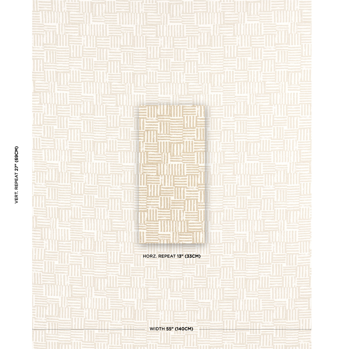 Schumacher Patchwork Sand Fabric - Eade's Wallpaper