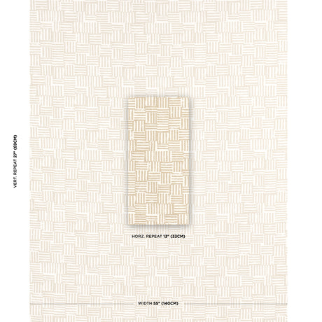 Schumacher Patchwork Sand Fabric - Eade's Wallpaper
