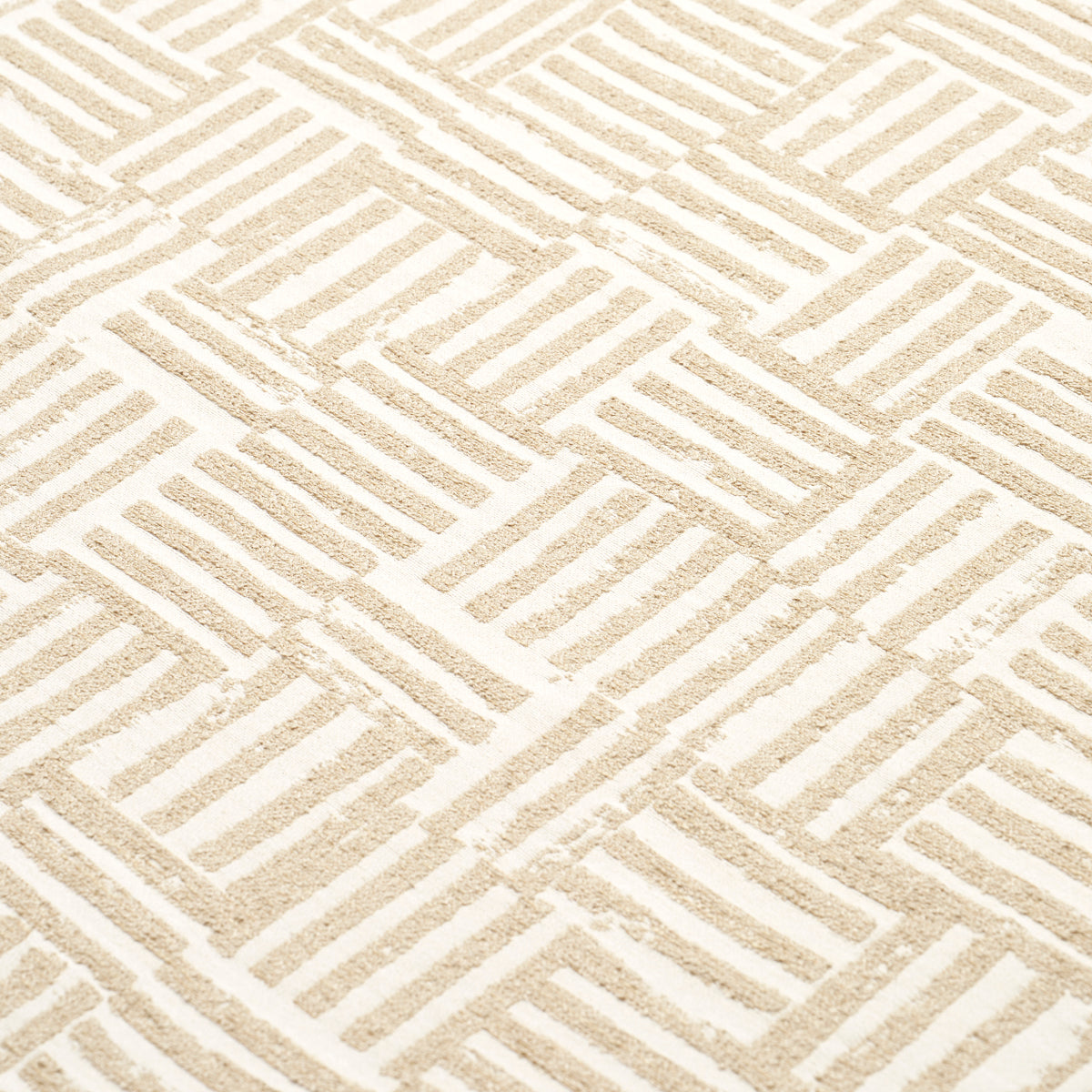 Schumacher Patchwork Sand Fabric - Eade's Wallpaper