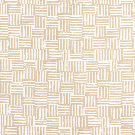 Schumacher Patchwork Sand Fabric - Eade's Wallpaper