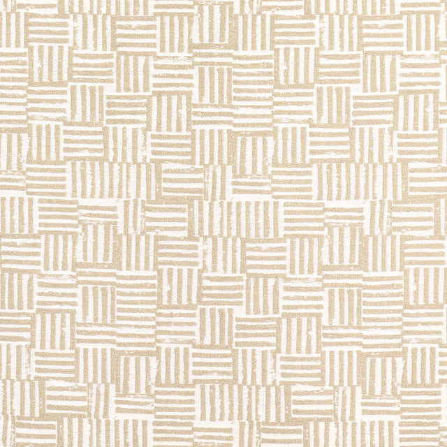 Schumacher Patchwork Sand Fabric - Eade's Wallpaper