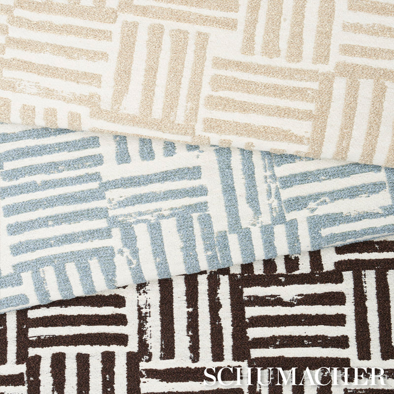Schumacher Patchwork Ocean Fabric - Eade's Wallpaper