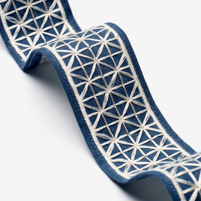 Schumacher 83854 DIRECTOIRE TAPE NARROW in BLEU MARINE Trim 