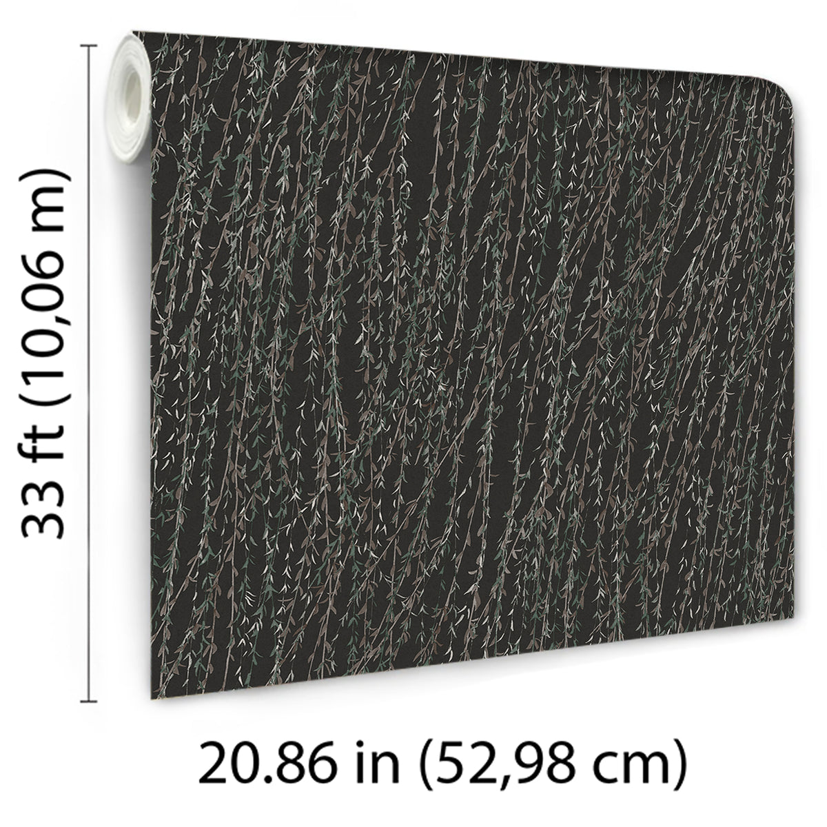 Veer Decor Willow Streamside Black Wallpaper 8386-AB6