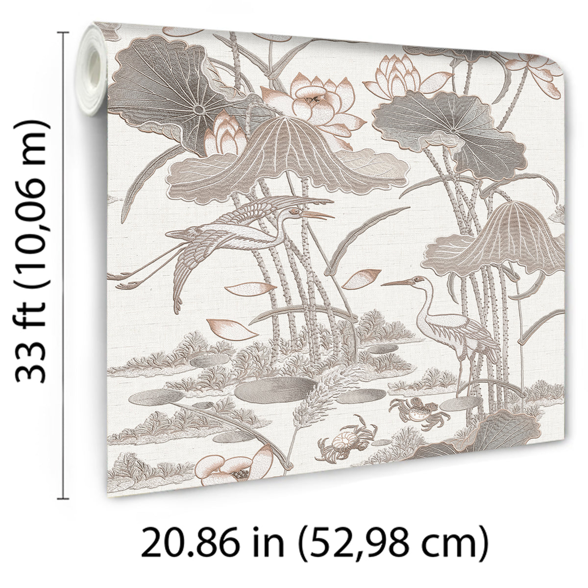 Veer Decor Lotus Pond Tapestry Grey Wallpaper 8386-AD1