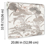 Veer Decor Lotus Pond Tapestry Grey Wallpaper 8386-AD1