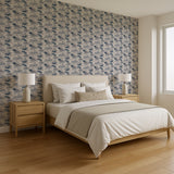 Veer Decor Lotus Pond Tapestry Blue Wallpaper 8386-AD2
