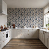 Veer Decor Lotus Pond Tapestry Blue Wallpaper 8386-AD2