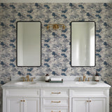 Veer Decor Lotus Pond Tapestry Blue Wallpaper 8386-AD2
