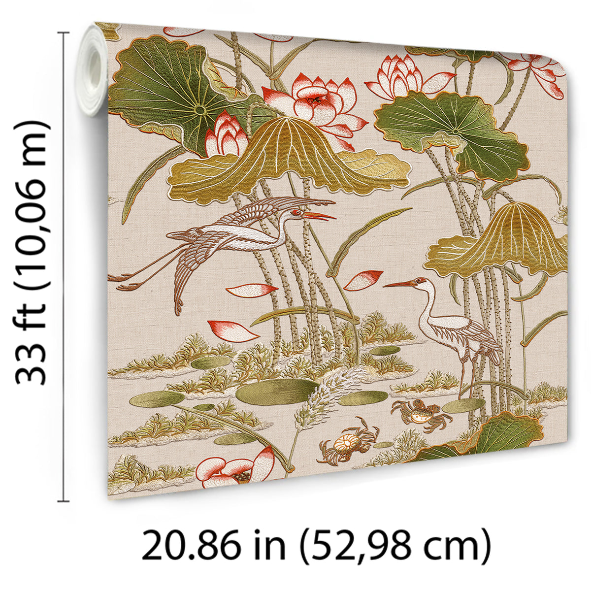 Veer Decor Lotus Pond Tapestry Beige Wallpaper 8386-AD3
