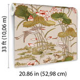 Veer Decor Lotus Pond Tapestry Beige Wallpaper 8386-AD3