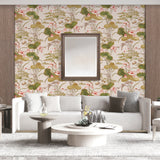 Veer Decor Lotus Pond Tapestry Beige Wallpaper 8386-AD3