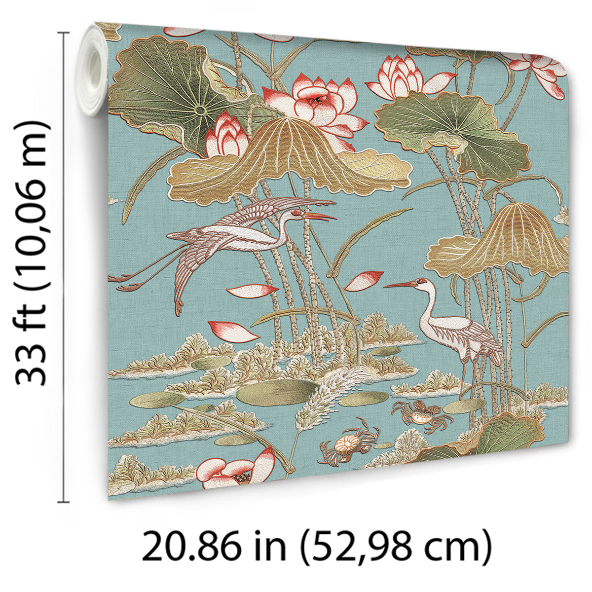 Veer Decor Lotus Pond Tapestry Teal Wallpaper 8386-AD4