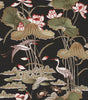 Veer Decor Lotus Pond Tapestry Black Wallpaper 8386-AD6