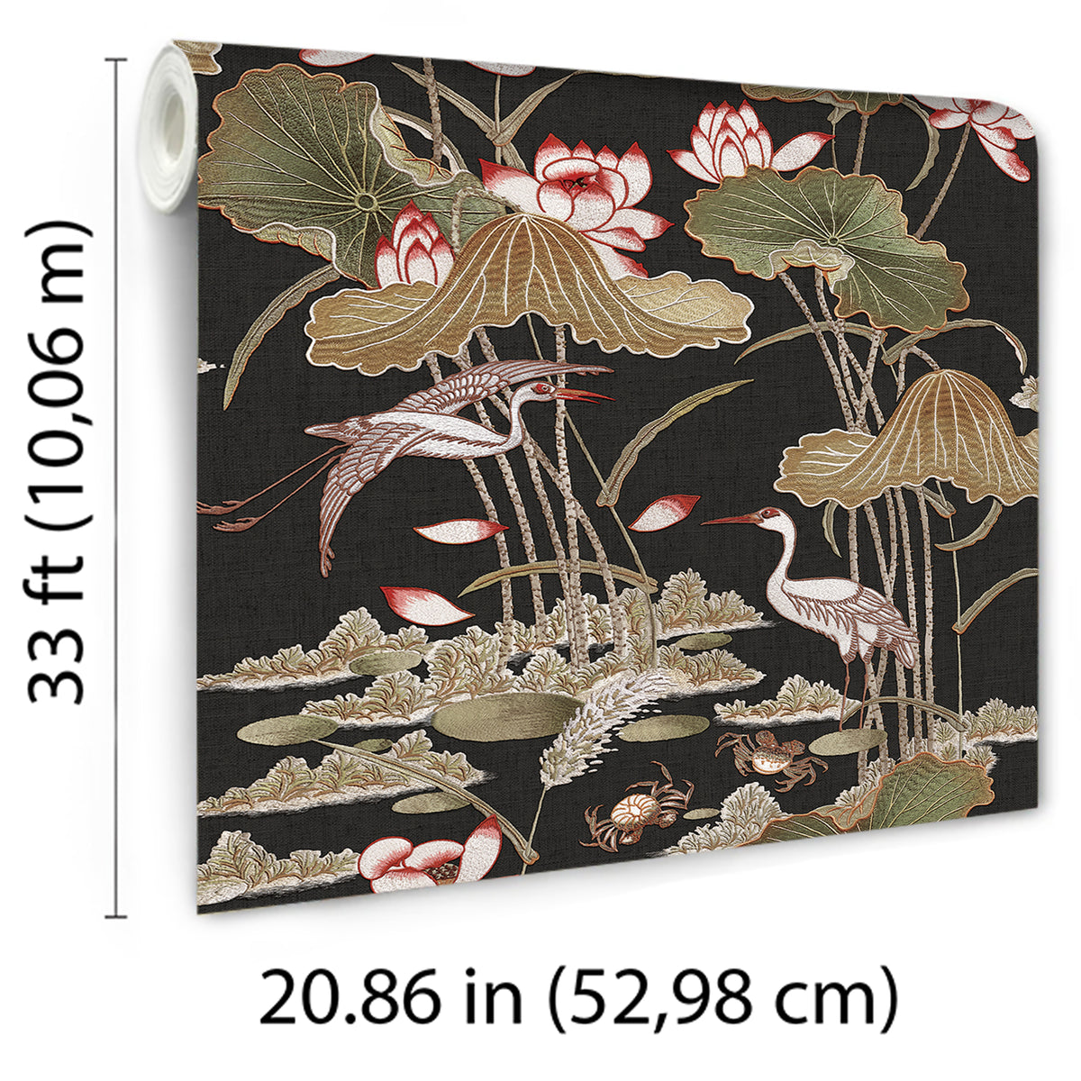 Veer Decor Lotus Pond Tapestry Black Wallpaper 8386-AD6