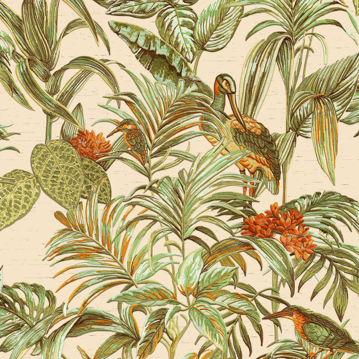 Veer Decor Bird of Paradise Green & Beige 8387-AA2