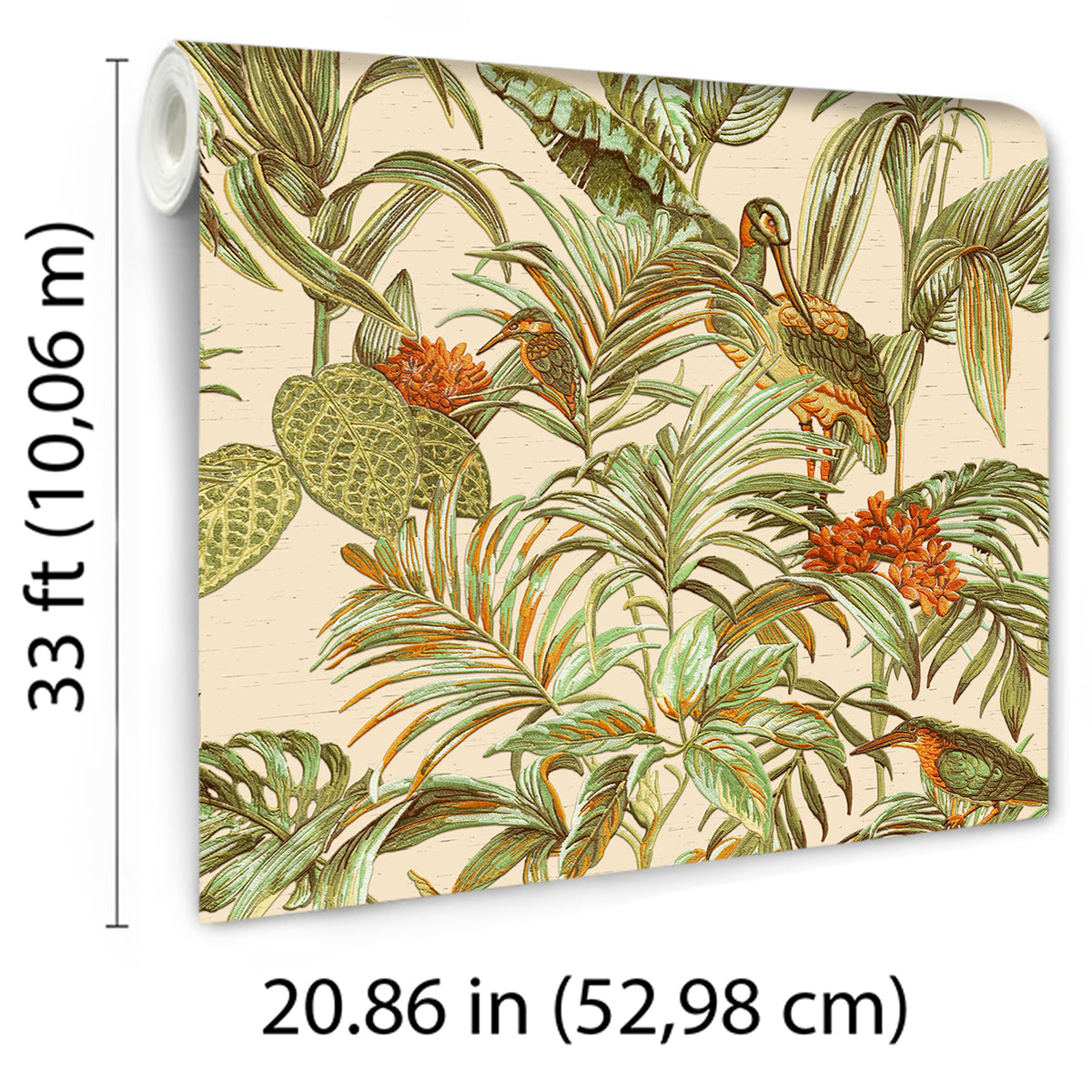 Veer Decor Bird of Paradise Green & Beige 8387-AA2