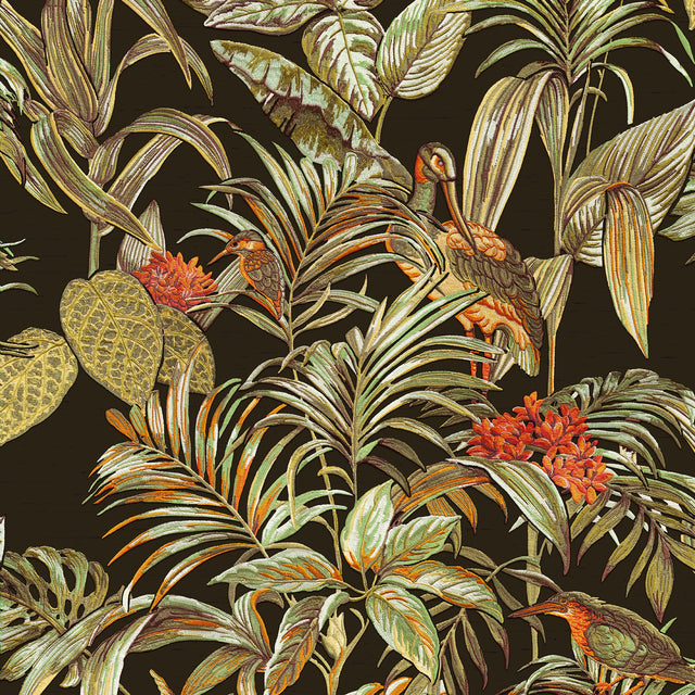 Veer Decor Bird of Paradise Black Wallpaper 8387-AA3