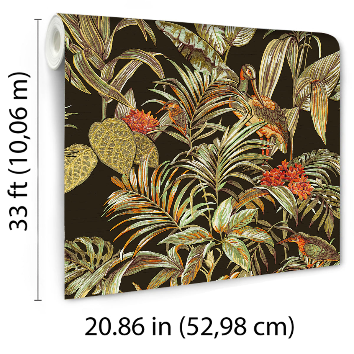 Veer Decor Bird of Paradise Black Wallpaper 8387-AA3