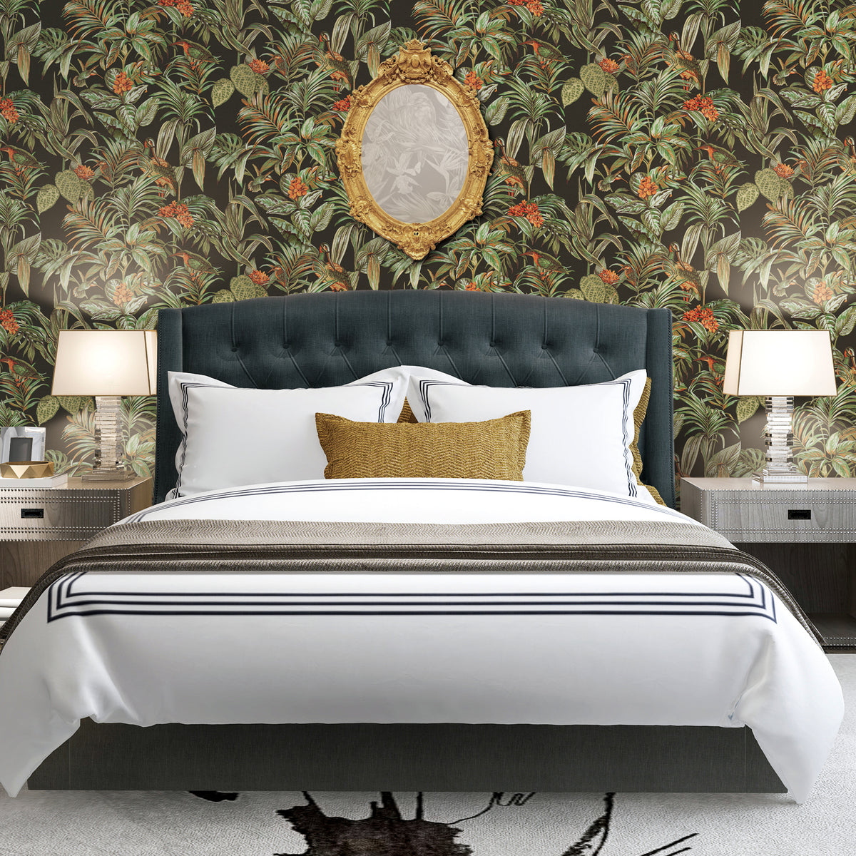 Veer Decor Bird of Paradise Black Wallpaper 8387-AA3