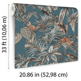 Veer Decor Bird of Paradise Blue Wallpaper 8387-AA4