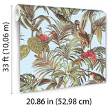 Veer Decor Bird of Paradise Teal Wallpaper 8387-AA7