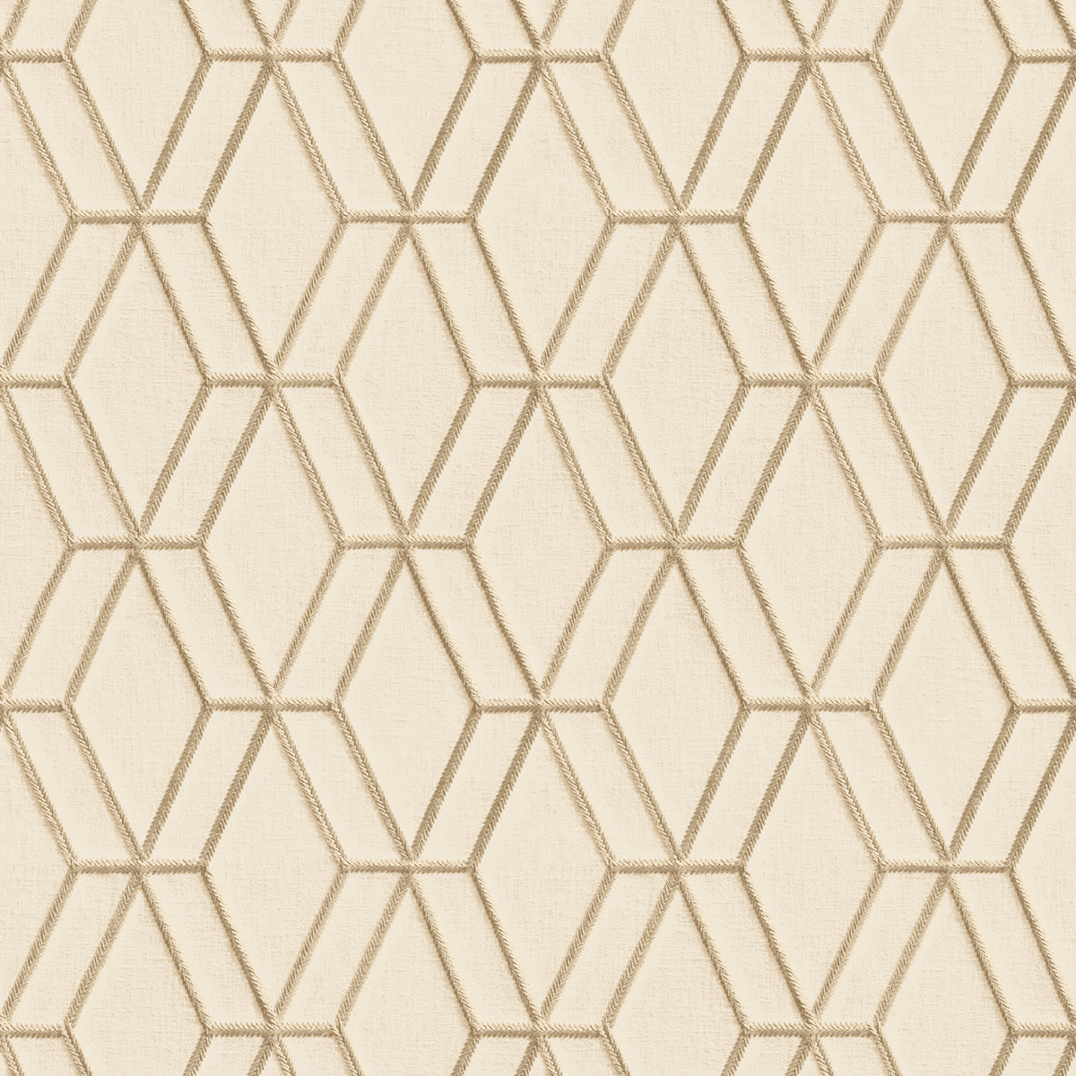 Veer Decor Embroidery Stich Diamond Beige Wallpaper 8387-AB1