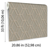 Veer Decor Embroidery Stich Diamond Taupe Wallpaper 8387-AB2