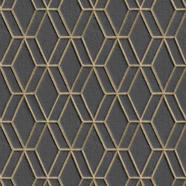 Veer Decor Embroidery Stich Diamond Black Wallpaper 8387-AB3