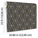 Veer Decor Embroidery Stich Diamond Black Wallpaper 8387-AB3