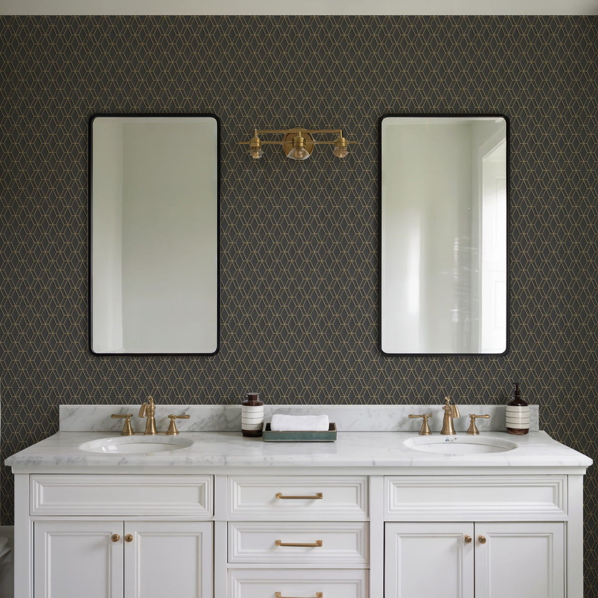 Veer Decor Embroidery Stich Diamond Black Wallpaper 8387-AB3