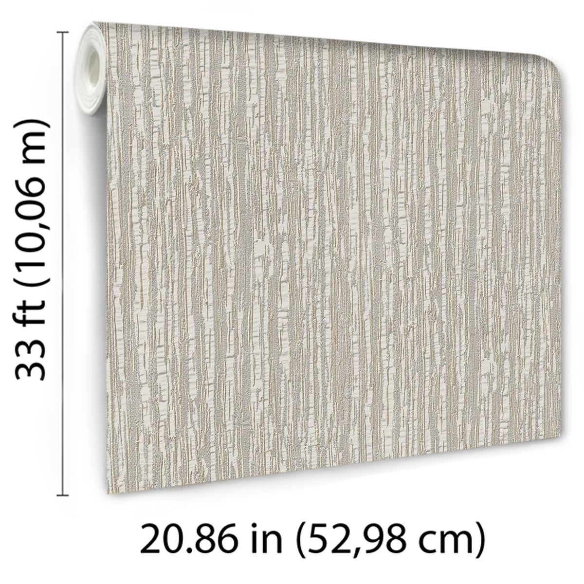 Veer Decor Embroidered Crushed Silk Beige Wallpaper 8387-AC2