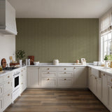 Veer Decor Embroidered Crushed Silk Green Wallpaper 8387-AC4