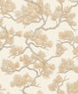 Veer Decor Embroidered Pine Tree Gold Wallpaper 8387-AF2