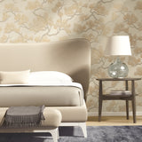 Veer Decor Embroidered Pine Tree Gold Wallpaper 8387-AF2