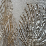 Veer Decor Embroidered Pine Tree Gold Wallpaper 8387-AF2