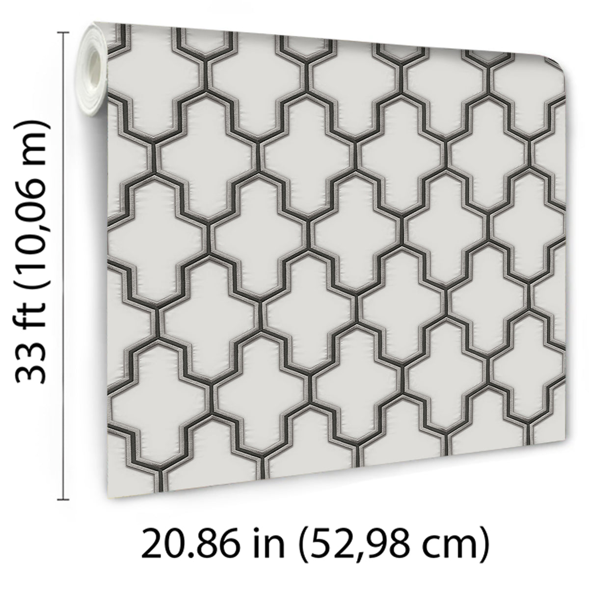 Veer Decor Geometric Silk White Wallpaper 8387-AG1